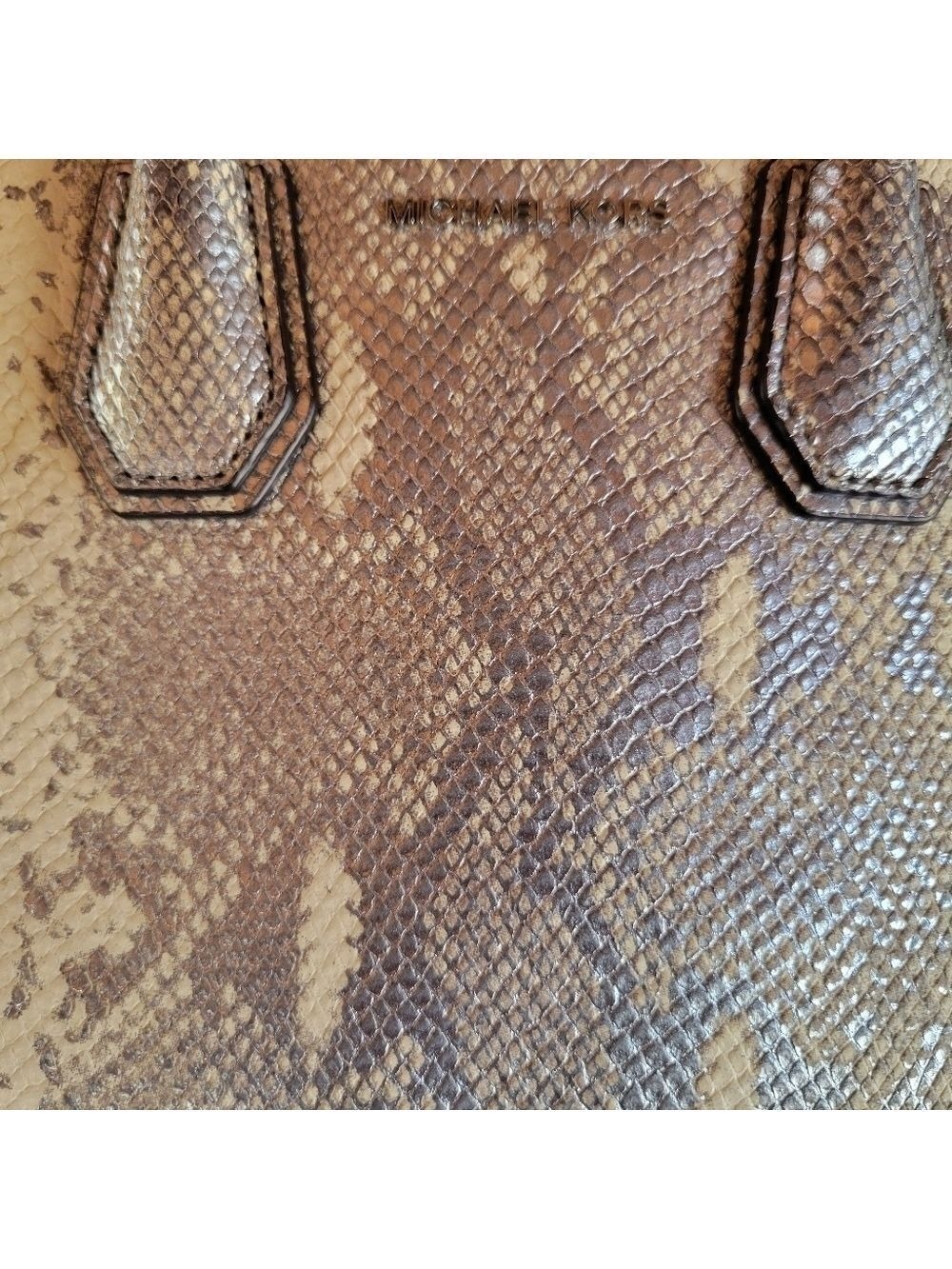 Michael Kors Metallic Faux Snakeskin Purse Crossbody Animal Print - Picture 13 of 13